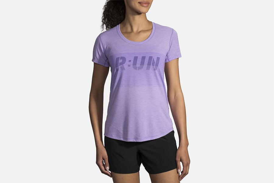 Brooks Distance Women Sport Clothes & Running Tank Purple DXL453079